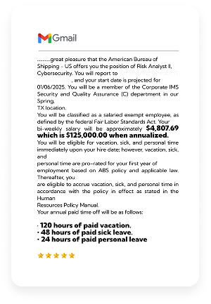 Testimonial offer letter